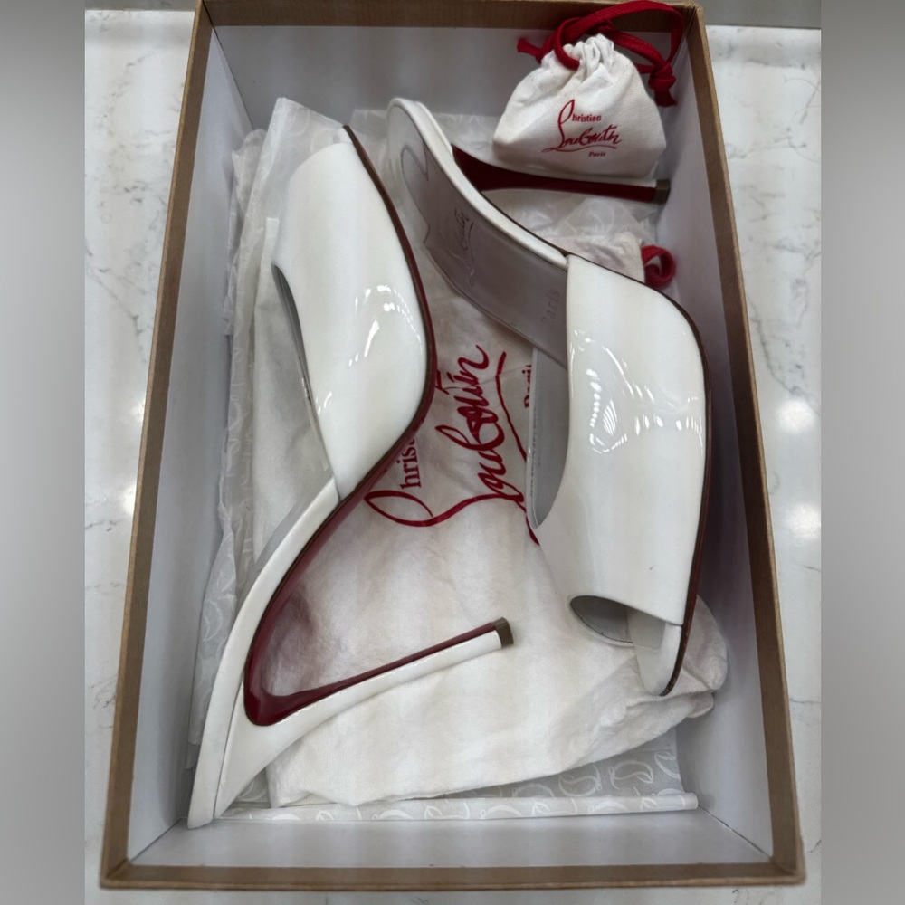 Christian Louboutin White Me Dolly, 41, 100mm